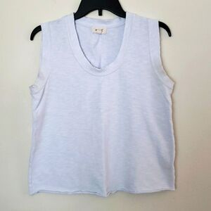 Jake and rae muscle tank top, crop, light blue, size medium 80s athleisure style